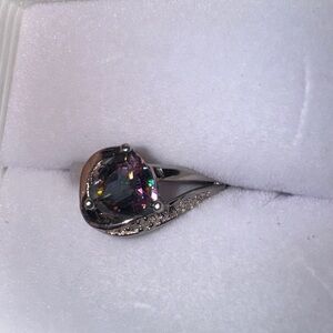 Trillion cut mystic topaz & Diamond
